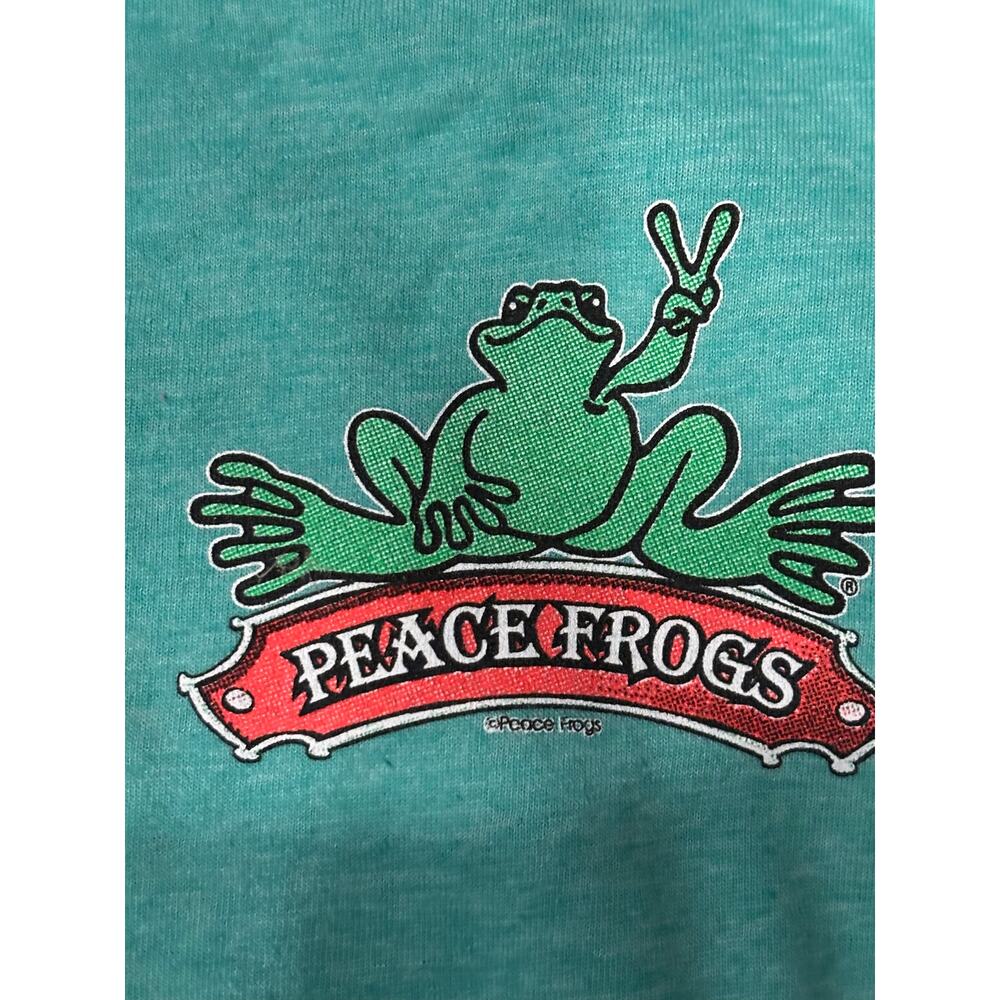 Peace frogs teal blue graphic t shirt size size medium, unplugged peace frogs - Picture 4 of 6